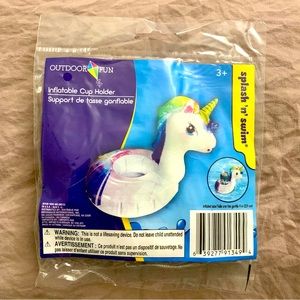 Splash N Swim Outdoor Fun White Rainbow Outdoor Fun Pool Inflatable Cup Holder